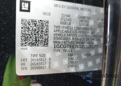 2018 Chevrolet Colorado Zr2 z USA, uszkodzony, nr VIN 1GCGTEEN0J1320177